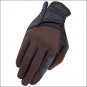 11 SIZE HERITAGE X-COUNTRY GLOVE HORSE RIDING LEATHER STRETCHABLE BLACK BROWN