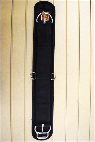 34 in. HILASON SHARKSKIN NEOPRENE CINCH STRAIGHT NICKLE PLATED BLACK
