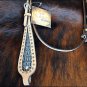 HILASON WESTERN GREY CROCODILE EMBOSSED LEATHER INLAY HORSE HEADSTALL BRIDLE