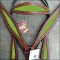 HILASON WESTERN LEATHER HORSE HEADSTALL BRIDLE BREAST COLLAR MAHOGANY YELLOW