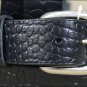 BLACK 1.5in LEATHER BELT CROCODILE EMBOSSED DESIGN MADE IN USA