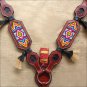 HILASON WESTERN LEATHER BREAST COLLAR BEADED INLAY HORSE HAIR MAHOGANY