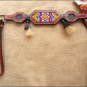 HILASON WESTERN LEATHER BREAST COLLAR BEADED INLAY HORSE HAIR MAHOGANY