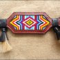 HILASON WESTERN LEATHER BREAST COLLAR BEADED INLAY HORSE HAIR MAHOGANY