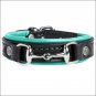8 3/4" NOBLE OUTFITTTERS ADJUSTABLE LEATHER ON THE BIT BRACELET AQUA SKY