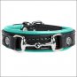 8 3/4" NOBLE OUTFITTTERS ADJUSTABLE LEATHER ON THE BIT BRACELET AQUA SKY
