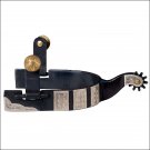 HILASON BLACK STEEL LADIES SPUR ENGRAVED GERMAN SILVER TRIMS