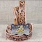 0189A 24 x 1 INCH JUSTIN ANTIQUE TAN WESTERN EMBOSSED COWHIDE LEATHER CHILD BELT