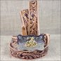 0189A 24 x 1 INCH JUSTIN ANTIQUE TAN WESTERN EMBOSSED COWHIDE LEATHER CHILD BELT