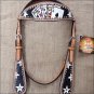 SS22 HILASON WESTERN LEATHER HORSE BRIDLE HEADSTALL BLACK W/ HAND PAINT CARDS
