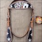 SS22 HILASON WESTERN LEATHER HORSE BRIDLE HEADSTALL BLACK W/ HAND PAINT CARDS