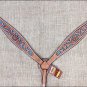 HILASON WESTERN LEATHER HORSE BRIDLE HEADSTALL TAN TURQUOISE INLAY