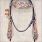 HILASON WESTERN LEATHER HORSE BRIDLE HEADSTALL TAN TURQUOISE INLAY