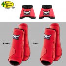 MED RED RELENTLESS TREVOR BRAZILE FRONT REAR SPORT BELL BOOT 6 PACK HORSE LEG