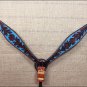 HILASON WESTERN LEATHER HORSE BREAST COLLAR BROWN TURQUOISE