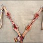 HILASON WESTERN LEATHER HORSE BREAST COLLAR ORANGE ZEBRA