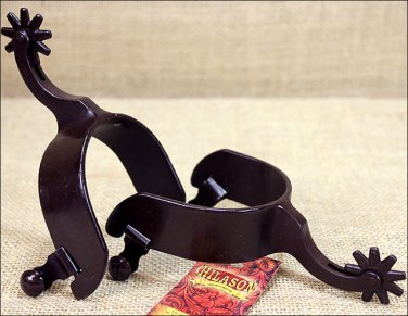 HILASON ANTIQUE BROWN MEN SPURS PLAIN BAND 9 POINTS ROWELS