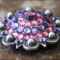 CN134F- 2 PINK PURPLE RHINESTONES BERRY CONCHO HEADSTALL SADDLE TACK COWGIRL