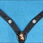 HILASON WESTERN LEATHER HORSE BREAST COLLAR BLACK BLING CRYSTAL INLAY