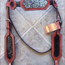HILASON WESTERN LEATHER HORSE HEADSTALL BRIDLE MAHOGANY SILVER INLAY