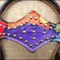 V1 HILASON WESTERN LEATHER HORSE BRIDLE HEADSTALL HAND PAINT RAINBOW