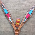 F519 NEW HILASON WESTERN HAND PAINT LEATHER HORSE BREAST COLLAR