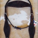 NEW HILASON WESTERN H TOOL LEATHER HORSE BRIDLE HEADSTALL MEDIUM BROWN