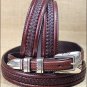 28 inch TONY LAMA BROWN LEATHER TENAYA CENTER LACED BELT