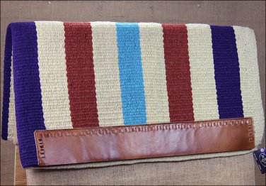 PURPLE TURQOISE PROFESSIONAL CHOICE CASA ZIA NAVAJO WOOL HORSE SADDLE BLANKET