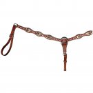 CIRCLE Y 2″ HAND TOOLED WITH IRON STAR SILVER CONCHOS LEATHER BREAST COLLAR