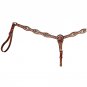 CIRCLE Y 2&acirc;�&sup3; HAND TOOLED WITH IRON STAR SILVER CONCHOS LEATHER BREAST COLLAR