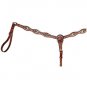 CIRCLE Y 2&acirc;�&sup3; HAND TOOLED WITH IRON STAR SILVER CONCHOS LEATHER BREAST COLLAR