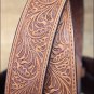 50" JUSTIN COPPER GRIZZLE TROPHY WESTERN TOOLED LEATHER BELT 1-1/2" WIDE