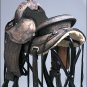 TO102DBRO-F HILASON TREELESS WESTERN LEATHER TRAIL PLEASURE RIDING SADDLE 17"