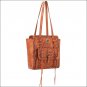 AMERICAN WEST SHANE LEATHER LADIES ZIP TOP TOTE HAND BAG PURSE GOLDEN TAN