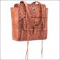 AMERICAN WEST SHANE LEATHER LADIES ZIP TOP TOTE HAND BAG PURSE GOLDEN TAN
