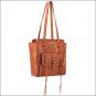 AMERICAN WEST SHANE LEATHER LADIES ZIP TOP TOTE HAND BAG PURSE GOLDEN TAN