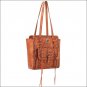 AMERICAN WEST SHANE LEATHER LADIES ZIP TOP TOTE HAND BAG PURSE GOLDEN TAN