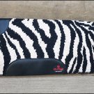 FEP249 HILASON WESTERN NEW ZEALAND WOOL HORSE SADDLE BLANKET BLACK WHITE ZEBRA
