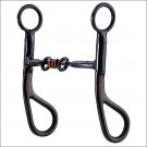 HILASON BLACK STEEL DOG BONE COPPER ROLLERS MOUTH HORSE BIT