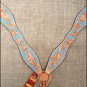 HILASON WESTERN LEATHER HORSE HEADSTALL BRIDLE BREAST COLLAR REINS TURQUOISE TAN