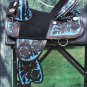 TW101DBTRQ-F HILASON BROWN TREELESS WESTERN TRAIL BARREL RACING SADDLE 17"