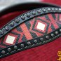HILASON WESTERN LEATHER HEADSTALL BREAST COLLAR SADDLE PAD BLANKET BLACK RED