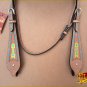 HILASON WESTERN LEATHER HORSE HEADSTALL BREAST COLLAR TAN W/ AZTEC HAND PAINT