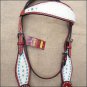HILASON WESTERN LEATHER HORSE BRIDLE HEADSTALL MAHOGANY WHITE HAIR ON