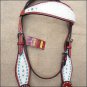 HILASON WESTERN LEATHER HORSE BRIDLE HEADSTALL MAHOGANY WHITE HAIR ON