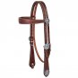 WEAVER BASIN COWBOY ENGLISH BRIDLE LEATHER BROWBAND HEADSTALL BROWN