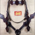 S902 NEW HILASON WESTERN LEATHER HORSE BRIDLE HEADSTALL BREAST COLLAR DARK BROWN