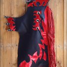 WESTERN LARGE JUNIOR CHILD RODEO BRONC BULL RIDING SHOW SMOOTH LEATHER CHAPS
