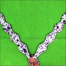 V1 HILASON HORSE WESTERN HAIR ON COWHIDE LEATHER BREAST COLLAR RHINESTONE